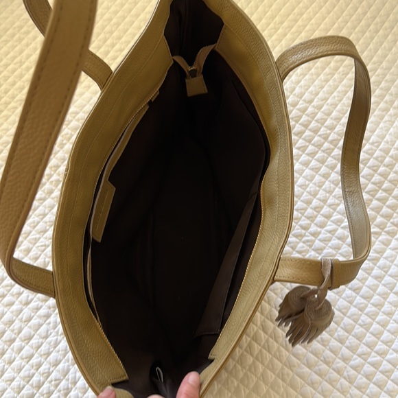 NWOT Tan beige Onna Ehrlich Flora Leather Handbag - Picture 4 of 4